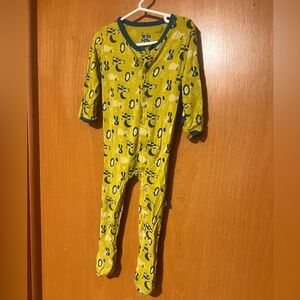 KicKee Pants Green Hey Diddle Diddle Footed Pajamas Size 18-24 mo